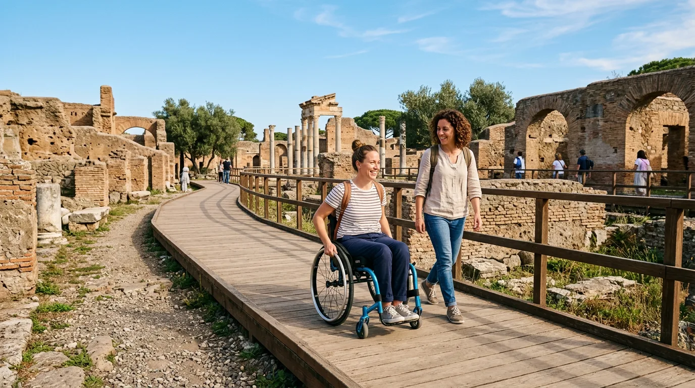 Ścieżka dostępna w starożytnym parku archeologicznym